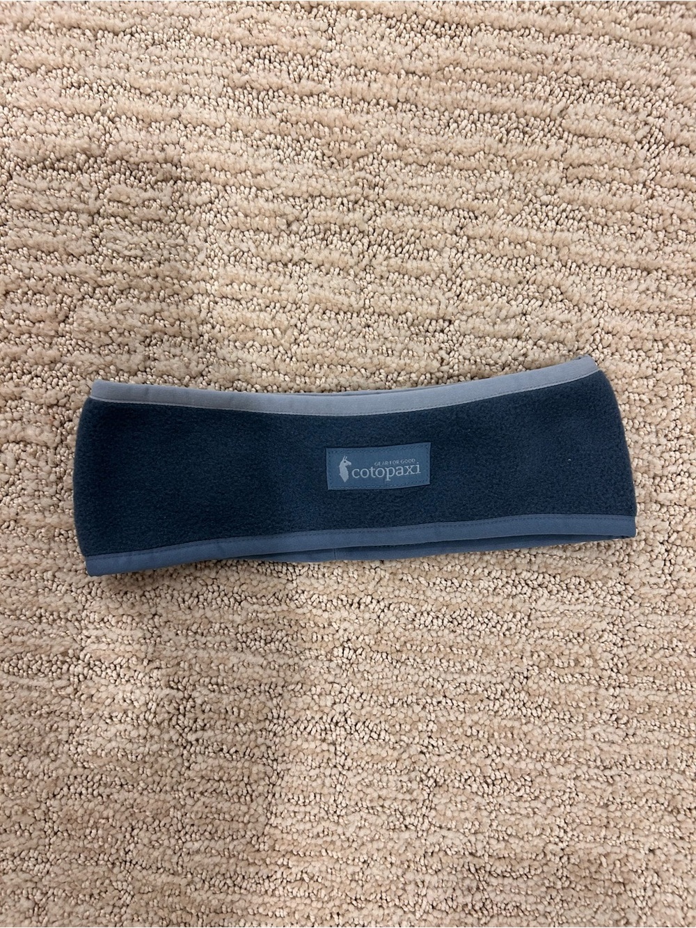 New Unisex cotopaxi Navy Blue Fleece Headband with Gray Trim
